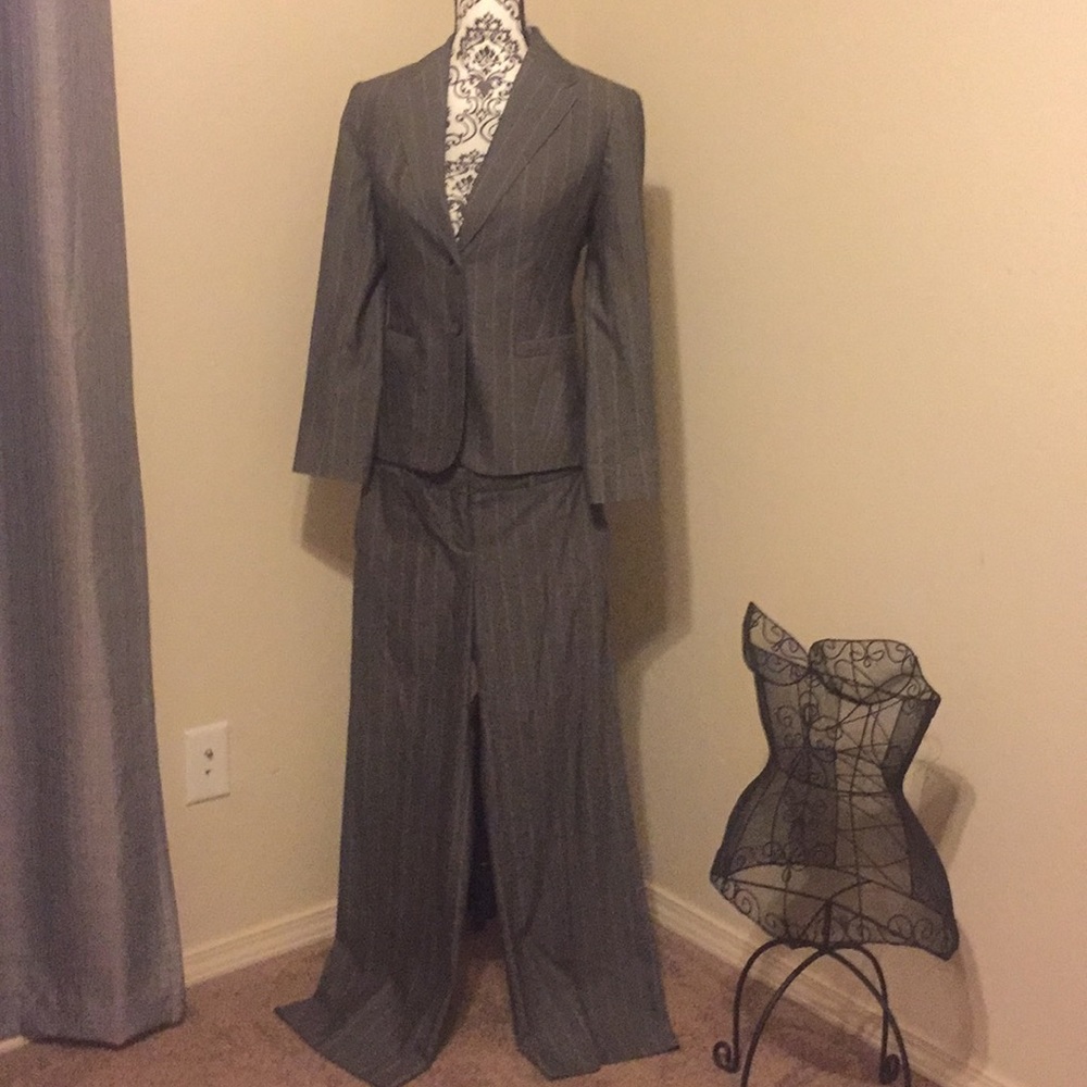 The Limited Gray Pinstripe Blazer & Suit Jacket